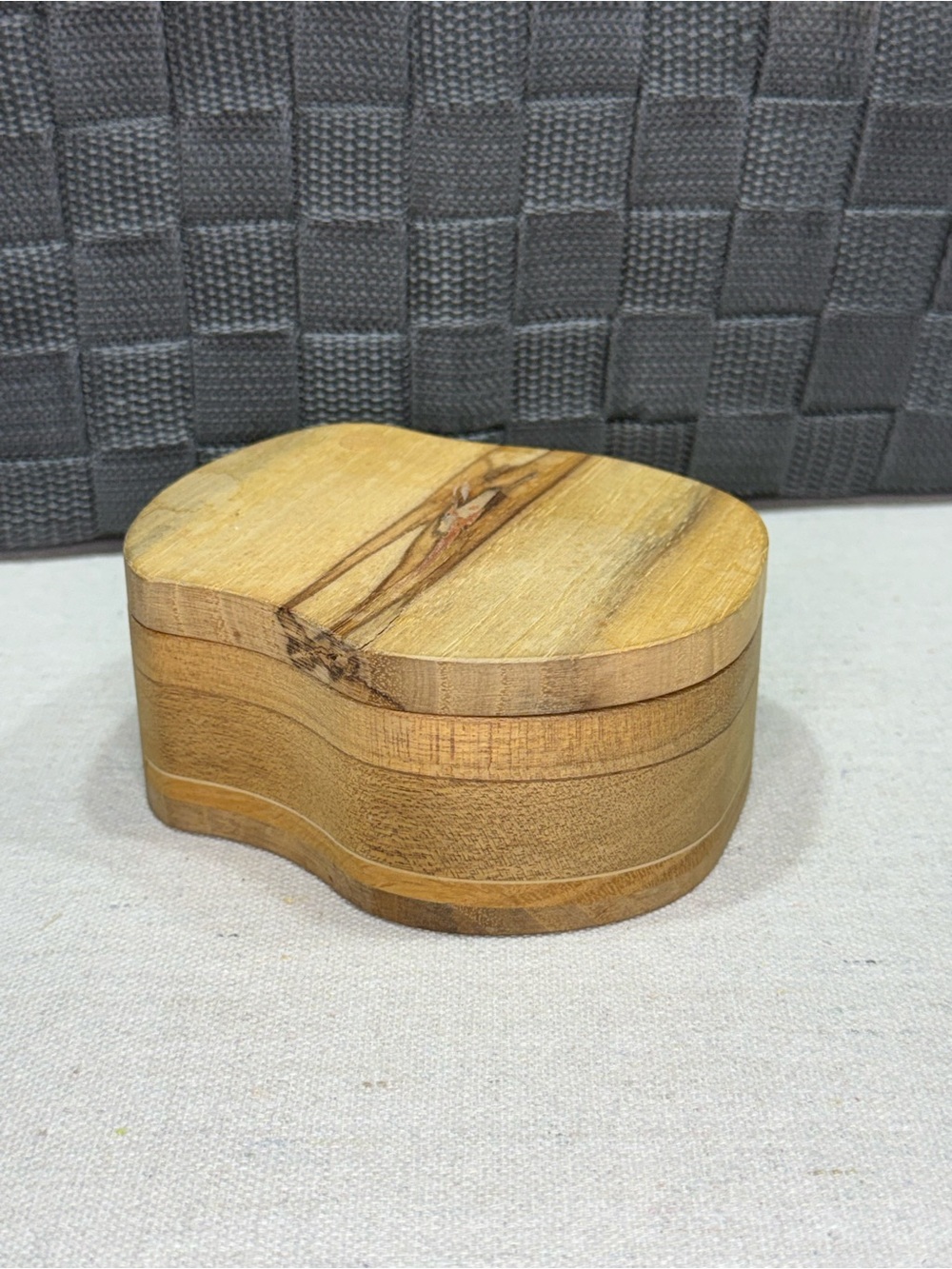 Handcrafted Wooden Trinket Box - Natural Wood